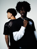 MILANO BLACK CREW NECK SPLASH T-SHIRT