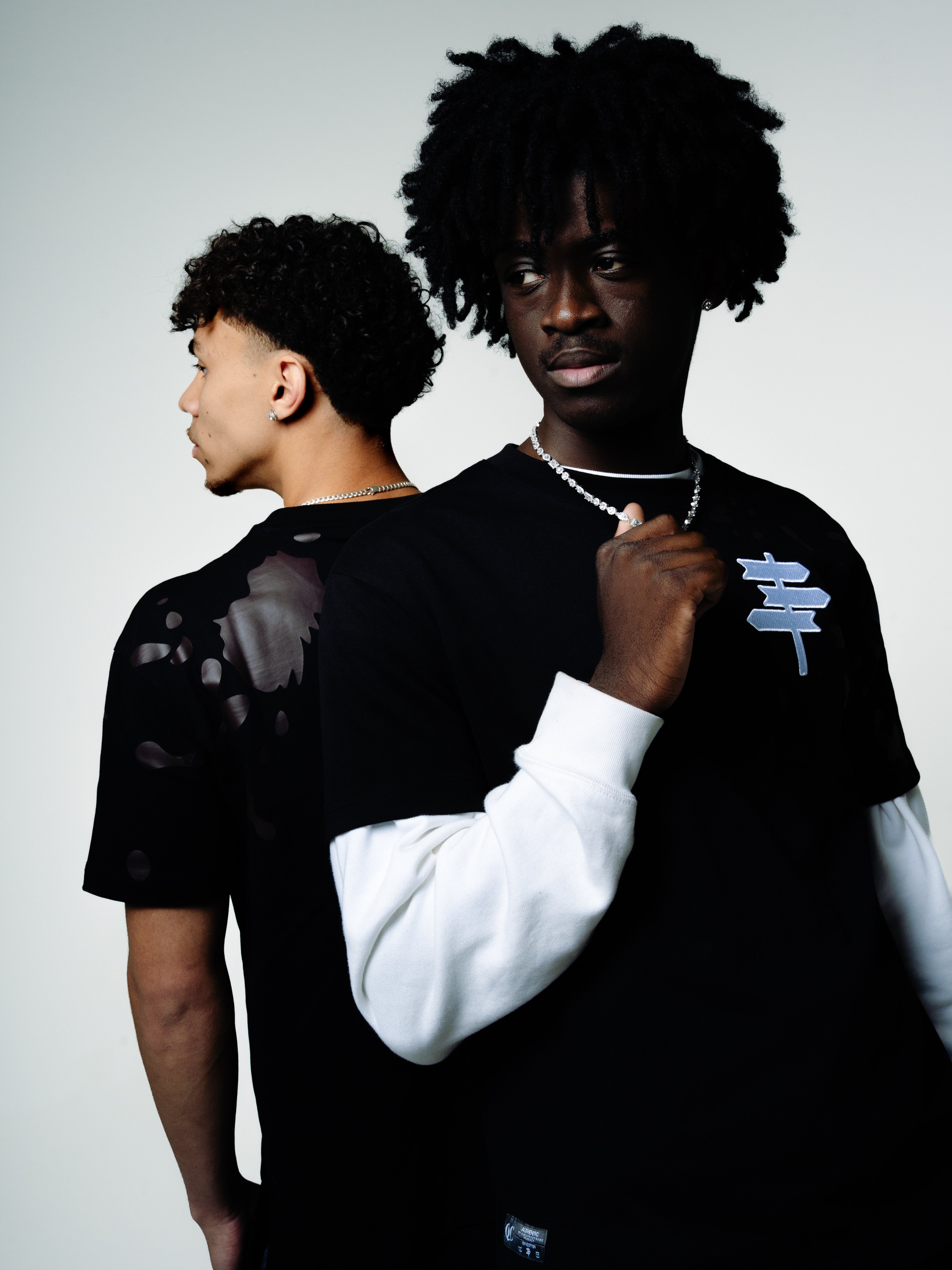 MILANO BLACK CREW NECK SPLASH T-SHIRT