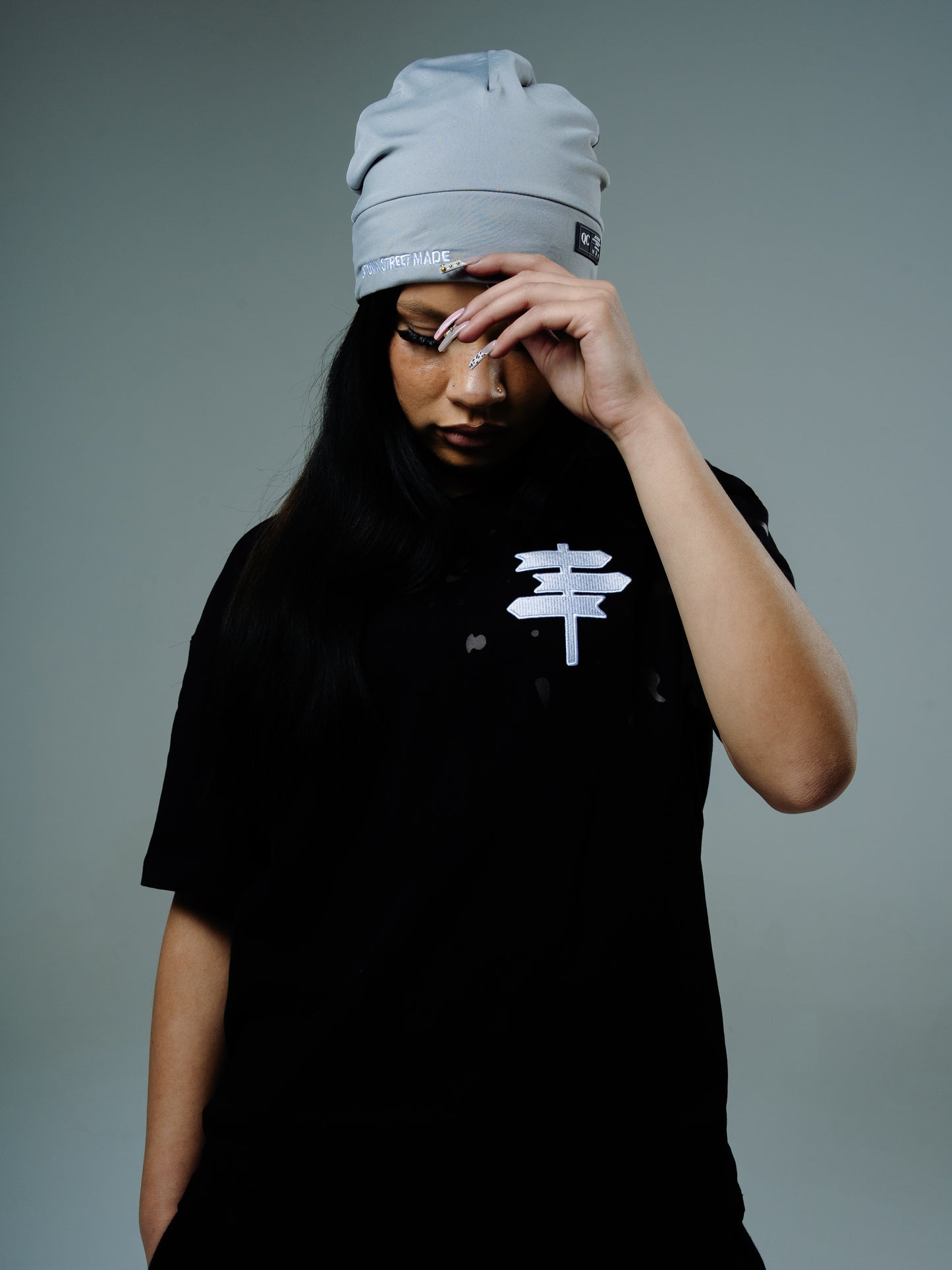 Chantell Grey Skull Cap